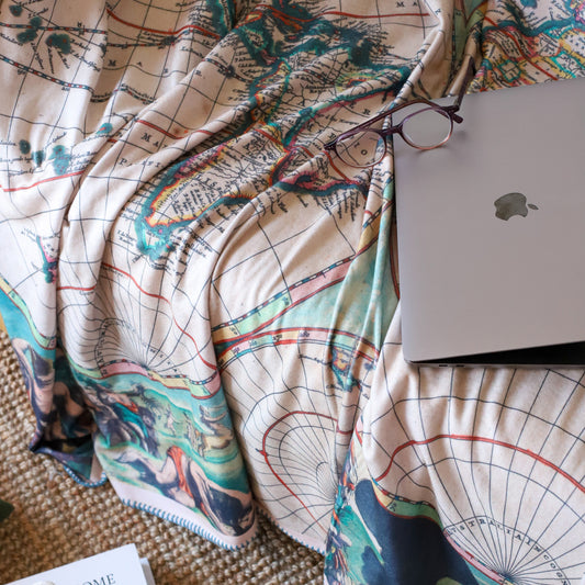 World Map-Nova Orbis Polar TV Blanket