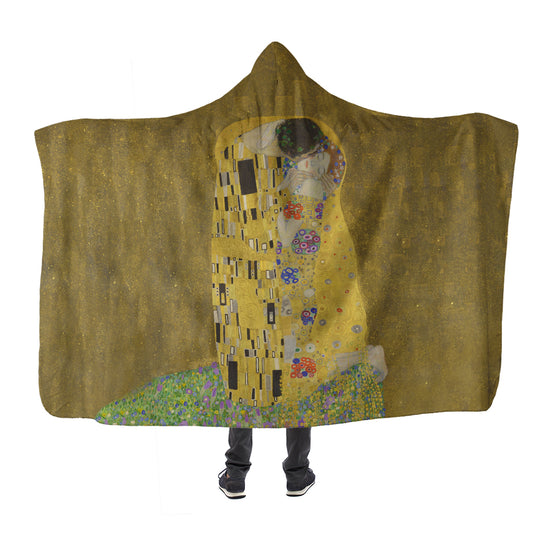 The Kiss Gustav Klimt Hooded Blanket