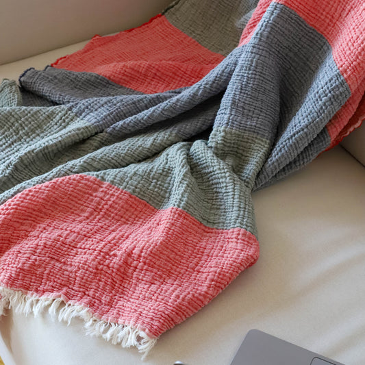 Clyde %100 Pamuklu Tv Battaniyesi | Throw | Diz Battaniyesi | 130X170 CM