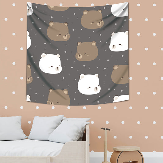 Dark Bear -Black Bear - 130cm x 130cm - Kids Room