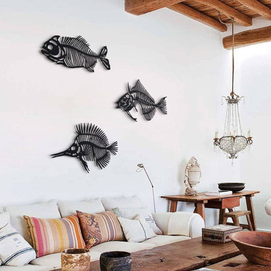 Fishbones Metal Wall Decor