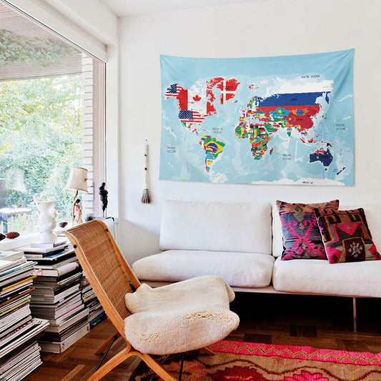 Political World Map - Political World Map - Wall Covering - 150cm x 100cm