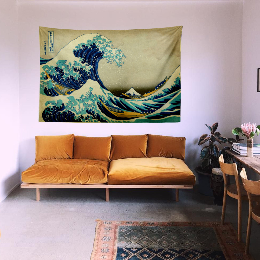 The Great Wave - Büyük Dalga - Duvar Örtüsü - 150cm x 100cm - Hokusai