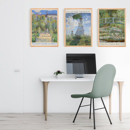 Claude Monet Kanvas 3'lü Tablo Seti 30x42 cm