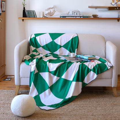 Spiral Green Fleece TV Blanket