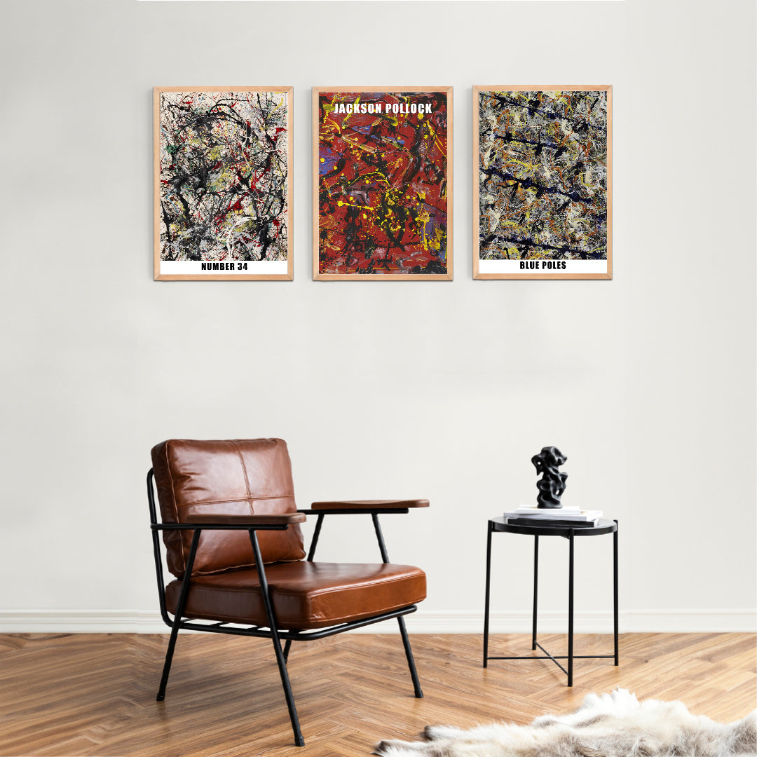 Jackson Pollock 3'lü Kanvas Set