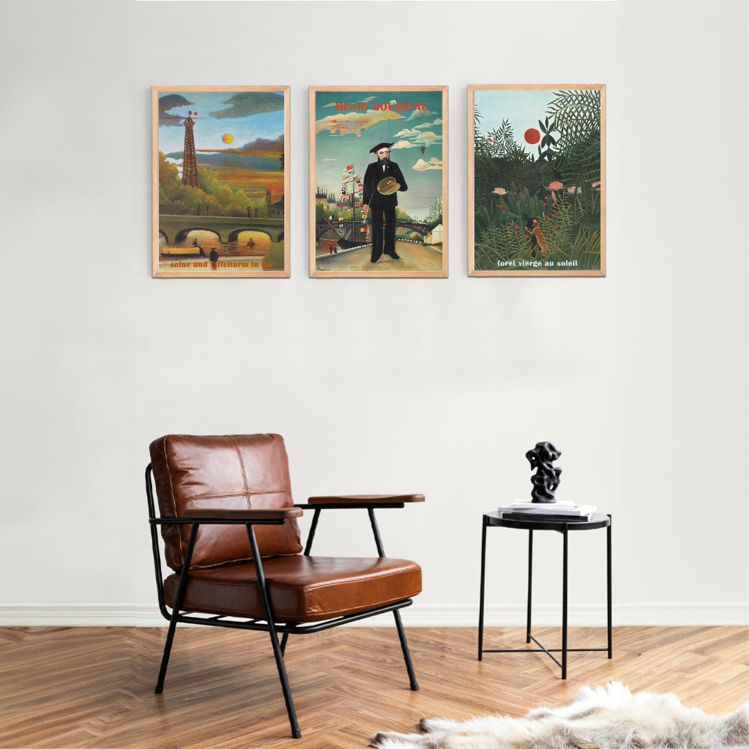 Henri Rousseau Portre 3'lü Kanvas Set