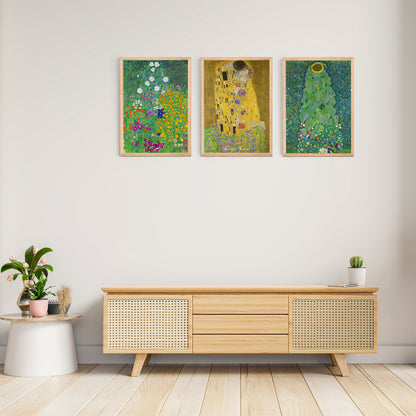 Gustav Klimt 3'lü Kanvas Set