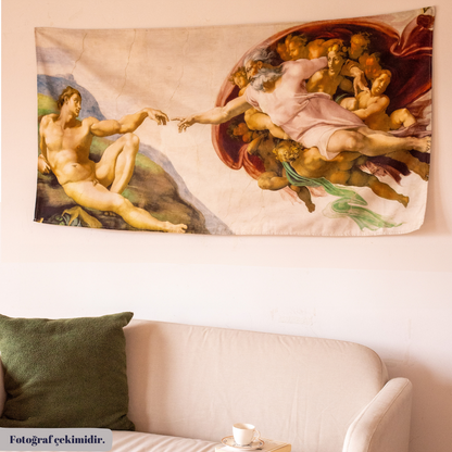 Adem'in Yaratılışı, Michelangelo Duvar Örtüsü 150x75 cm
