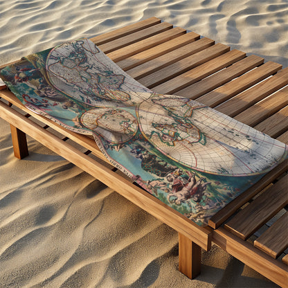 World Map-Nova Orbis Tabula Beach Towel