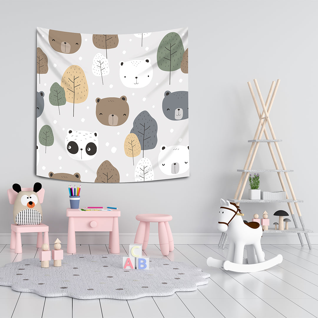 Teddy Bears - Teddy Bears - Wall Covering - 130cm x 130cm - Children's Room