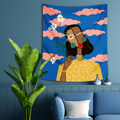 Daisy Woman in Blue - Daisy Woman in Blue - Wall Covering - 130cm x 150cm 