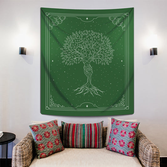 Goddess of Tree | Greenish- Tree Goddess - Wall Covering - 130cm x 150cm 