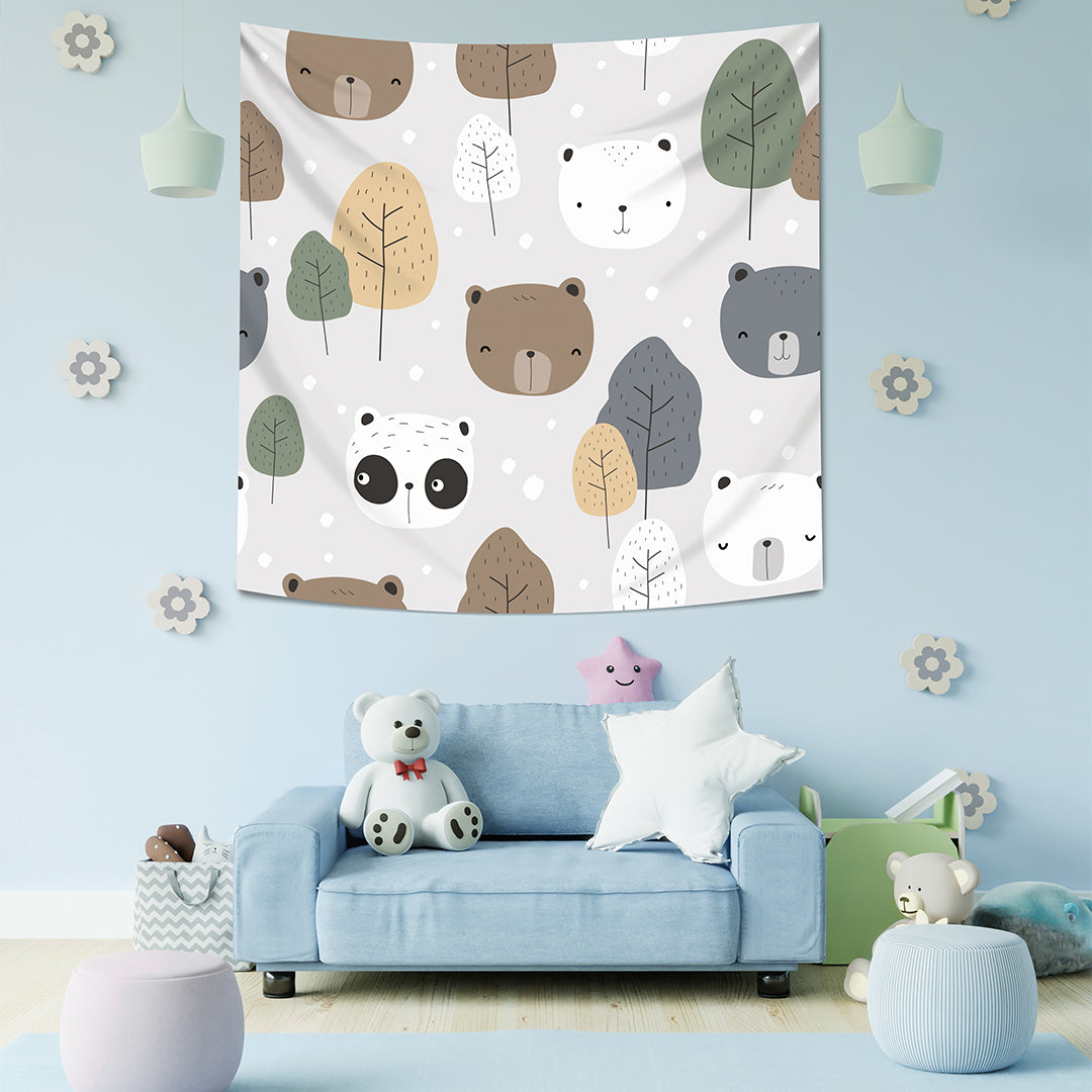 Teddy Bears - Teddy Bears - Wall Covering - 130cm x 130cm - Children's Room