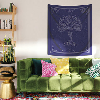 Goddess of Tree | Bluish- Tree Goddess - Wall Covering - 130cm x 150cm 