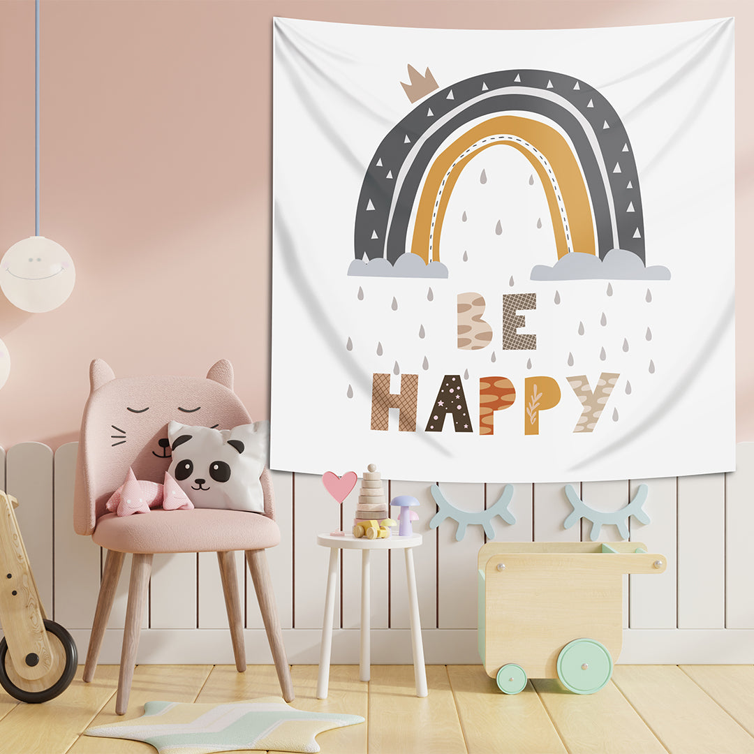 Be Happy II  - Mutlu Ol II - 130cm X 130cm - Çocuk Odası