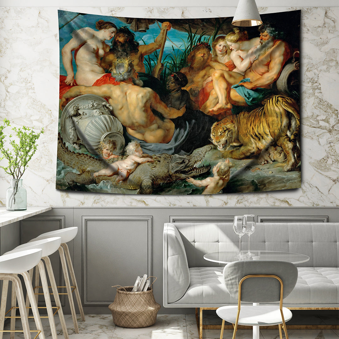 The Four Continents, 1612 - Dört Kıta, 1612 - Duvar Örtüsü - 130cm x 100cm -  Peter Paul Rubens