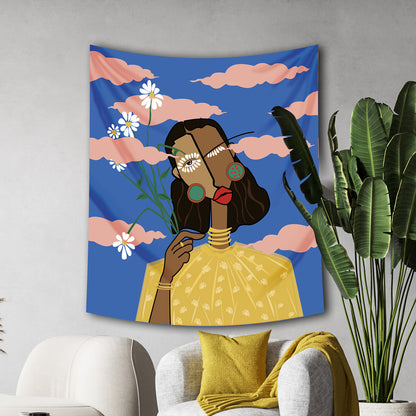 Daisy Woman in Blue - Daisy Woman in Blue - Wall Covering - 130cm x 150cm 