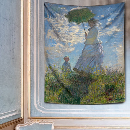 Woman with a Parasol - Madame Monet and Her Son, 1875 - Woman with an Umbrella - Madame Monet and Her Son, 1875 - Wall Covering - Claude Monet 