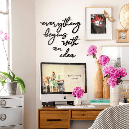 Everything Begins With An Idea Metal Wall Decoration