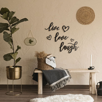 Live Laugh Love Meatl Wall Decoration