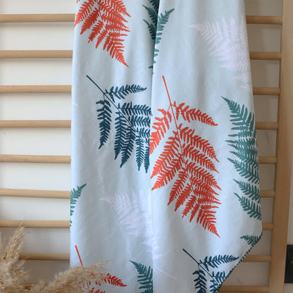 Red Blue Leaf TV Blanket | Fleece | 170x130cm