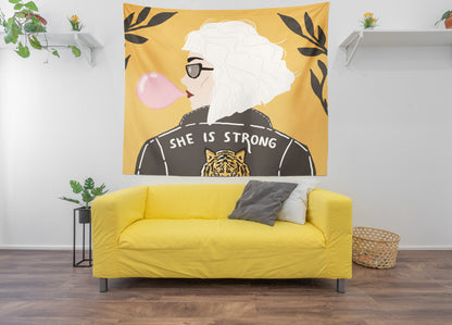 She is Strong - Strong Girl -Wall Covering - 150cm x 130cm 