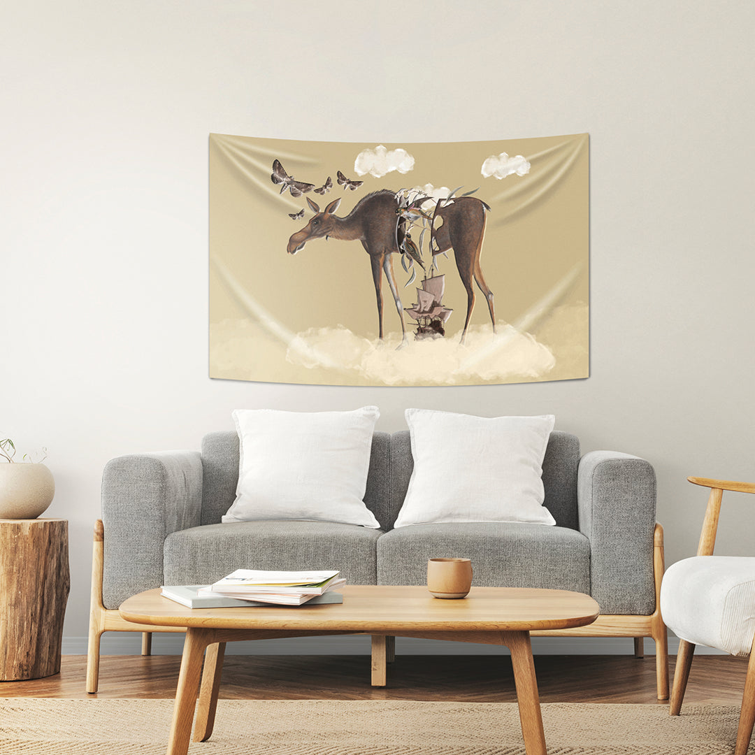 Deer - Geyik- Duvar Örtüsü - 150cm x 100cm